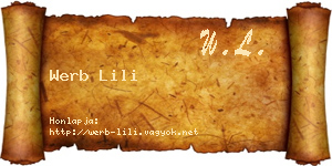 Werb Lili névjegykártya